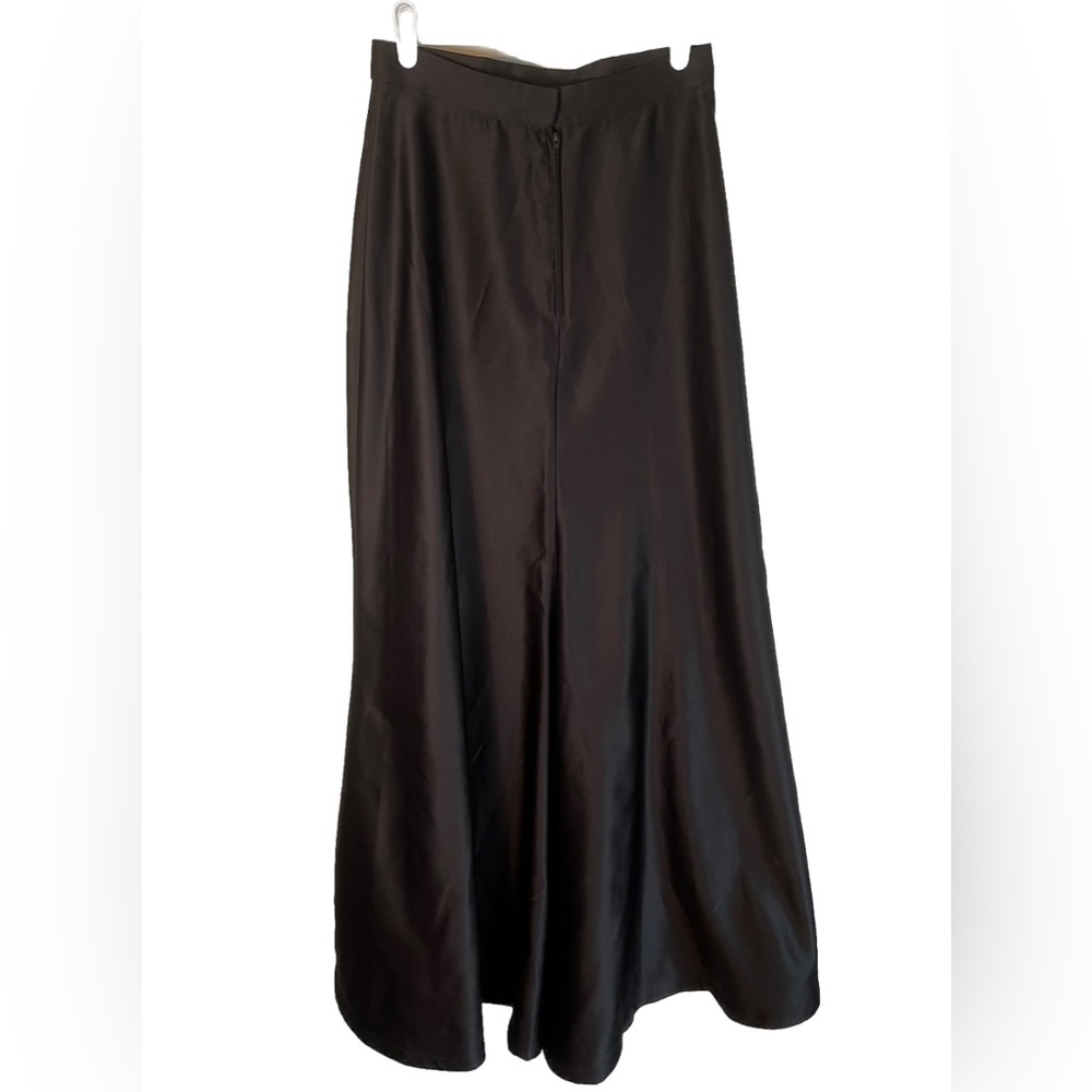 TADASHI Shoji COLLECTION Brown Satin Formal Maxi Skirt Fishtail Back Size 6 - Picture 4 of 6